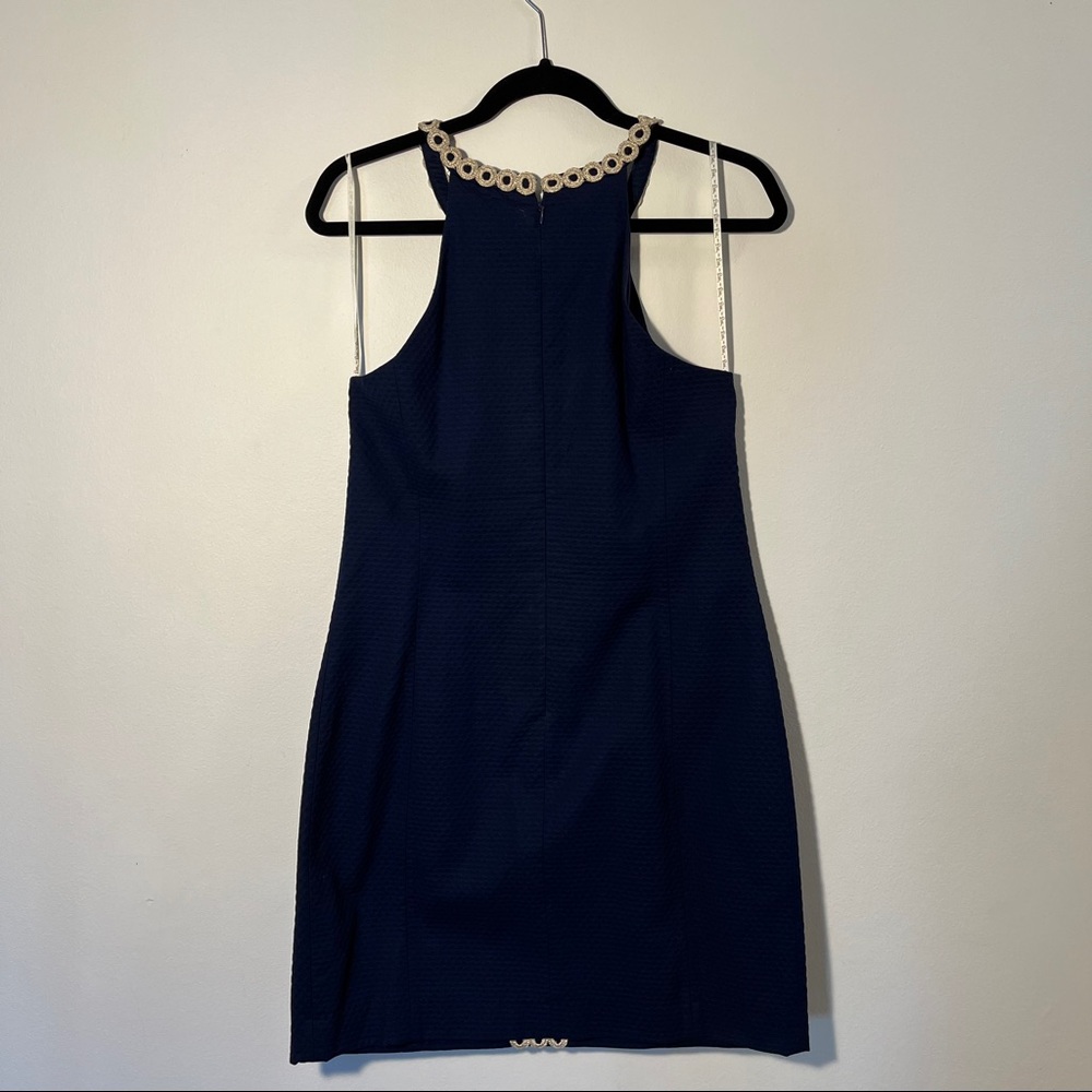 NWT! Navy and gold Lilly Pulitzer Sasha Shift Dress - Picture 2 of 3